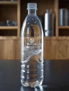 a plastic bottle of water